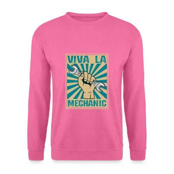 Viva La Mechanic Retro Holzschnittschlüssel - Unisex Pullover - Pink - Vorne