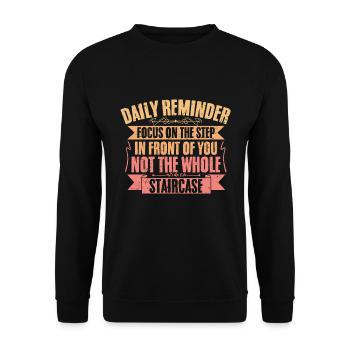 Daily Reminder Inspirational Affirmation A - Unisex Sweatshirt - black - Front - Alina (178cm) & Michal (187cm)