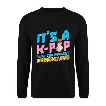Koreanischer Pop Musiker Geschenk Lustiges K Pop - Unisex Pullover - Schwarz - Vorne - Alina (178cm) & Michal (187cm)