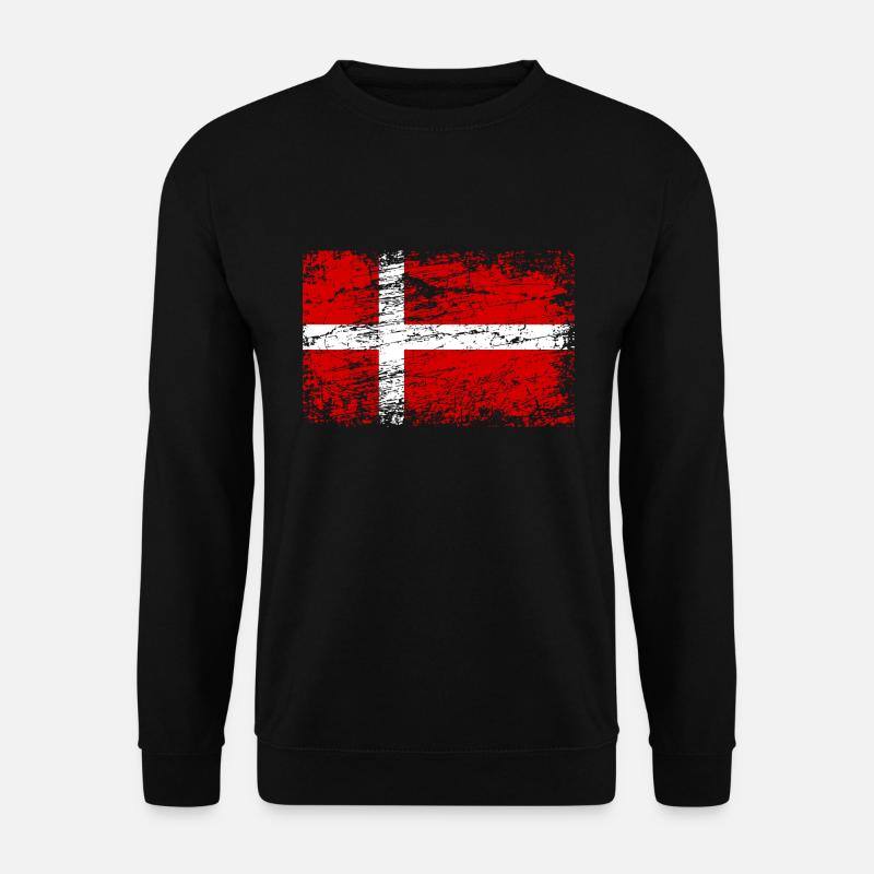 Dänische Flagge im Vintage-Stil - Unisex Pullover - Schwarz