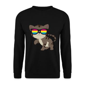 LGBT Cat Pan Pride Month Gift Pansexual - Unisex Sweatshirt - black - Front - Alina (178cm) & Michal (187cm)