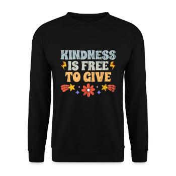 Vintage Kindness est libre de donner Anti-Bullying pour - Sweat-shirt Unisexe - noir - Devant - Alina (178cm) & Michal (187cm)