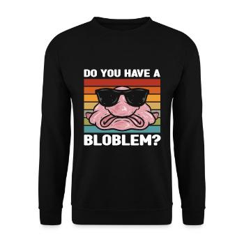 Blobfisch | Fische Aquaristik Blobfische Geschenke - Unisex Pullover - Schwarz - Vorne - Alina (178cm) & Michal (187cm)