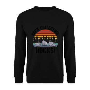 Geologie Steine Sammeln | Edelstein Stein Geschenk - Unisex Pullover - Schwarz - Vorne - Alina (178cm) & Michal (187cm)