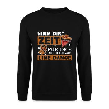 Line Dance Linedancer Nimm dir Zeit für dich - Unisex Pullover - Schwarz - Vorne - Alina (178cm) & Michal (187cm)