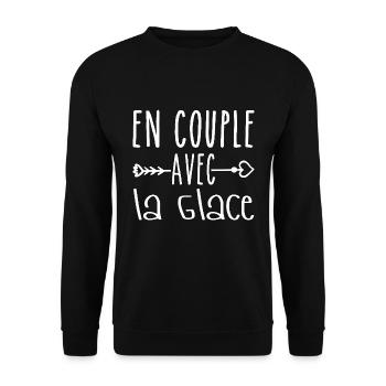 Paare mit Eis, Geschenk für Eisfans - Unisex Pullover - Schwarz - Vorne - Alina (178cm) & Michal (187cm)