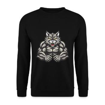 Musculation des muscles du chat - Sweat-shirt Unisexe - noir - Devant - Alina (178cm) & Michal (187cm)