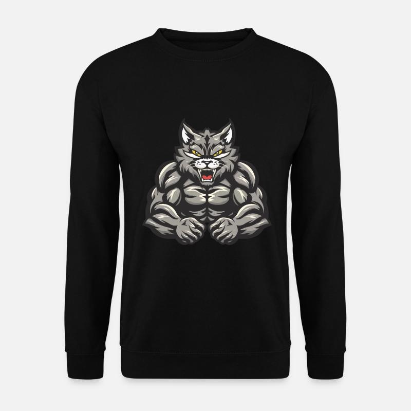 Cat Muscles Bodybuilding - Unisex Sweatshirt - black