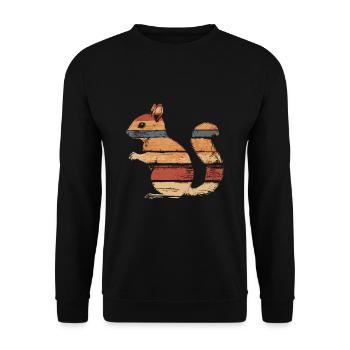 Squirrel vintage autumn - Unisex Sweatshirt - black - Front - Alina (178cm) & Michal (187cm)