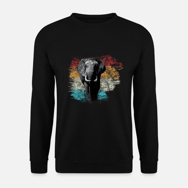 Elefant Vintage - Unisex Pullover - Schwarz