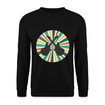 Vintage Gitarre - Unisex Pullover - Schwarz - Vorne - Alina (178cm) & Michal (187cm)