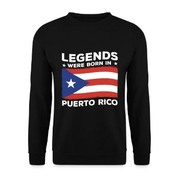 Puerto Rico Geschenkidee | Puerto Ricaner Heimat - Unisex Pullover - Schwarz - Vorne - Alina (178cm) & Michal (187cm)