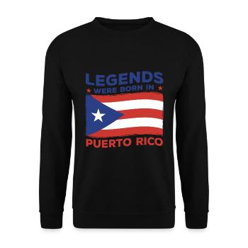 Puerto Rico Geschenkidee | Puerto Ricaner Heimat - Unisex Pullover - Schwarz - Vorne - Alina (178cm) & Michal (187cm)