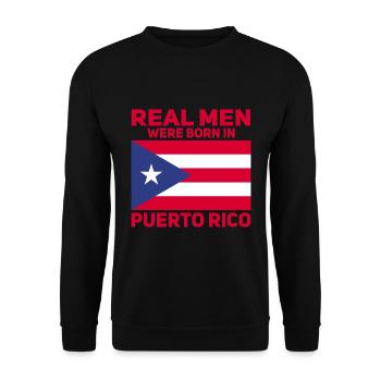 Puerto Rico Flagge | Puerto Ricaner Geschenkideen - Unisex Pullover - Schwarz - Vorne - Alina (178cm) & Michal (187cm)