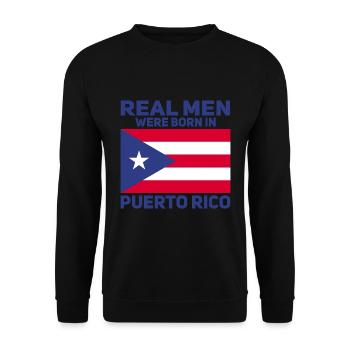 Puerto Rico Flagge | Puerto Ricaner Geschenkideen - Unisex Pullover - Schwarz - Vorne - Alina (178cm) & Michal (187cm)
