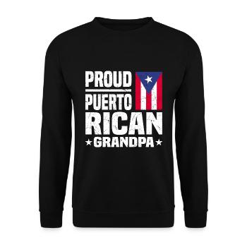 Puerto Rico Flagge | Puerto Ricaner Geschenkideen - Unisex Pullover - Schwarz - Vorne - Alina (178cm) & Michal (187cm)