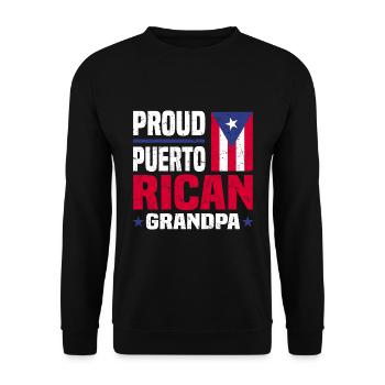 Puerto Rico | Puerto Ricaner Flagge Geschenkideen - Unisex Pullover - Schwarz - Vorne - Alina (178cm) & Michal (187cm)