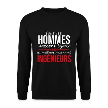 Les meilleurs deviennent ingénieurs - Sweat-shirt Unisexe - noir - Devant - Alina (178cm) & Michal (187cm)