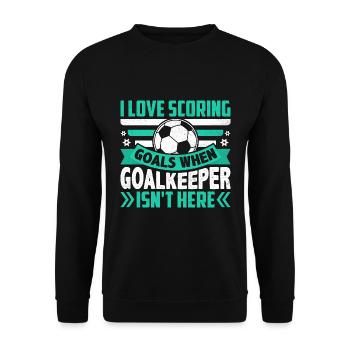 J’aime marquer des buts Drôle de football - Sweat-shirt Unisexe - noir - Devant - Alina (178cm) & Michal (187cm)
