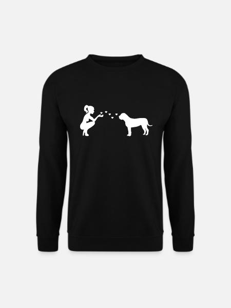Boerboel mit Frau - Unisex Pullover - Schwarz