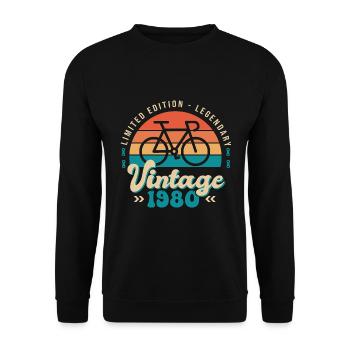 1980 Anniversary cycling bike Born in 1980 - Unisex Sweatshirt - black - Front - Alina (178cm) & Michal (187cm)