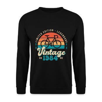 1984 Anniversaire velo cycliste Né en 1984 - Sweat-shirt Unisexe - noir - Devant - Alina (178cm) & Michal (187cm)