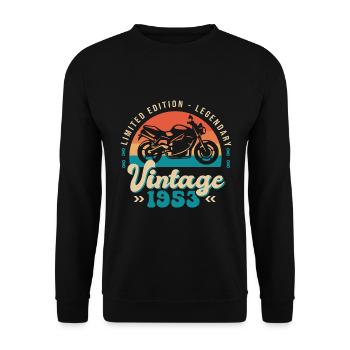 1953 Motorcycle Motorcycle Anniversary 70 Years - Unisex Sweatshirt - black - Front - Alina (178cm) & Michal (187cm)