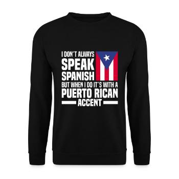 Puerto Rico | Puerto Ricaner Flagge Geschenkideen - Unisex Pullover - Schwarz - Vorne - Alina (178cm) & Michal (187cm)