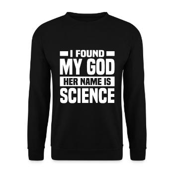 Atheisten Sprüche | Atheismus Skeptiker Geschenke - Unisex Pullover - Schwarz - Vorne - Alina (178cm) & Michal (187cm)