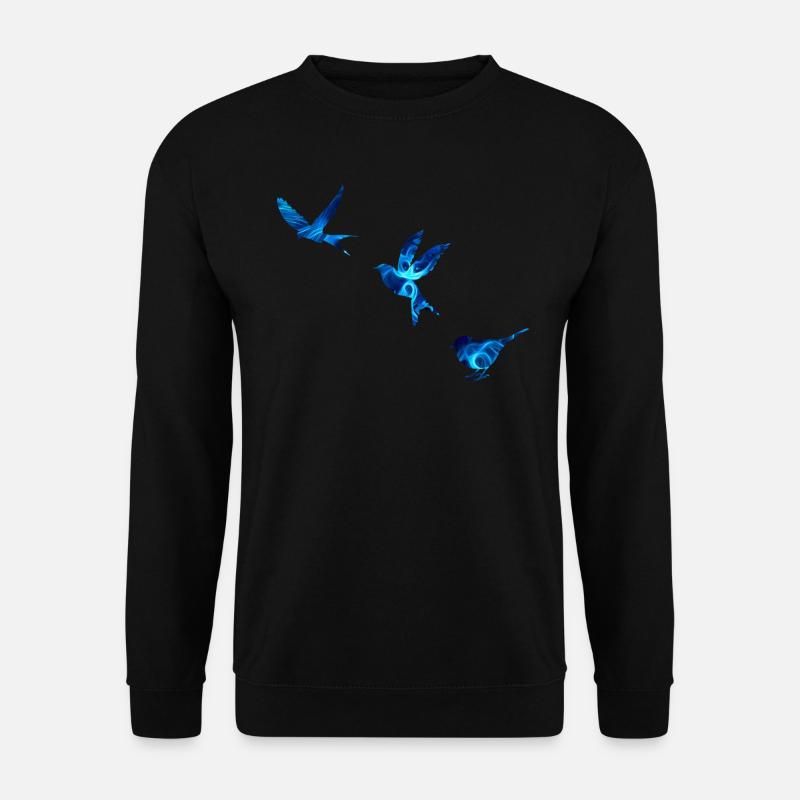 Blaue Vögel - Unisex Pullover - Schwarz