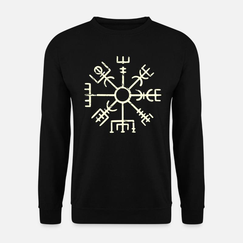 Wikinger Kompass Vegvisir Viking Kelten Geschenk - Unisex Pullover - Schwarz