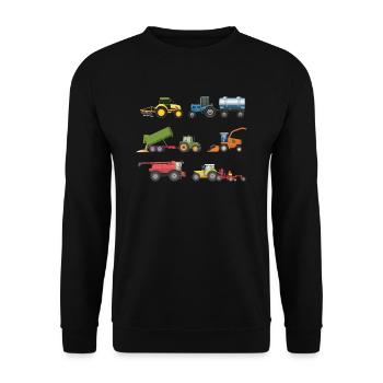 Trecker Tractor on Farm for Kids Farmer - Unisex Sweatshirt - black - Front - Alina (178cm) & Michal (187cm)