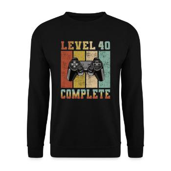 Niveau 40 jeu complet gamer level unlocked 40 - Sweat-shirt Unisexe - noir - Devant - Alina (178cm) & Michal (187cm)