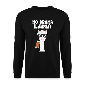 No Drama Lama - Alpaca Llama - Unisex Sweatshirt - black - Front - Alina (178cm) & Michal (187cm)