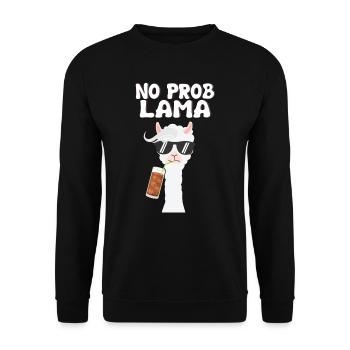 No Prob Lama - Alpagas - Llama - Sweat-shirt Unisexe - noir - Devant - Alina (178cm) & Michal (187cm)