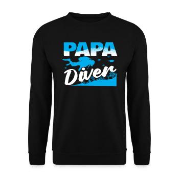 Vintage Diving Equipment American Scuba Papa - Unisex Sweatshirt - black - Front - Alina (178cm) & Michal (187cm)