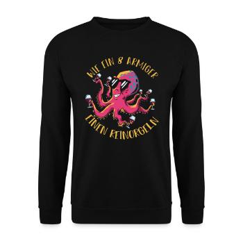 Trinkerfreunde wie ein achtarmiger ein reinorgeln - Unisex Pullover - Schwarz - Vorne - Alina (178cm) & Michal (187cm)