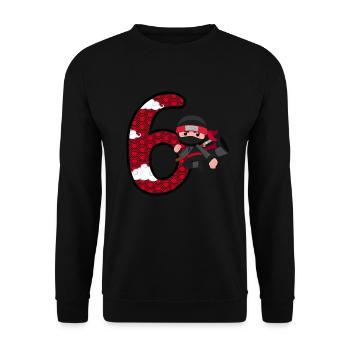 6. Geburtstag Junge Ninja 6 Jahre Ninja Kostüm - Unisex Pullover - Schwarz - Vorne - Alina (178cm) & Michal (187cm)