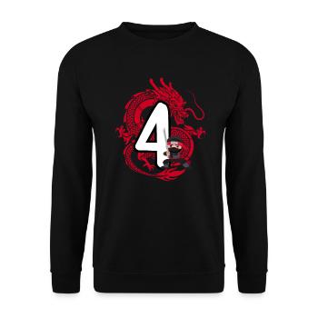 4th Birthday Boy 4 Years Ninja Dragon Costume - Unisex Sweatshirt - black - Front - Alina (178cm) & Michal (187cm)