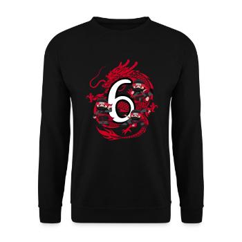 6ème anniversaire Garçon 6 ans Ninja Dragon Costume - Sweat-shirt Unisexe - noir - Devant - Alina (178cm) & Michal (187cm)