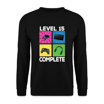 Niveau 15 complet 2007 Jeu 15e anniversaire - Sweat-shirt Unisexe - noir - Devant - Alina (178cm) & Michal (187cm)