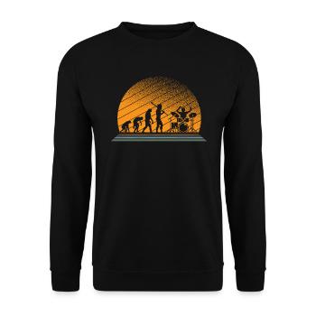 Drummer Drums Evolution Full Moon Stage - Unisex Sweatshirt - black - Front - Alina (178cm) & Michal (187cm)