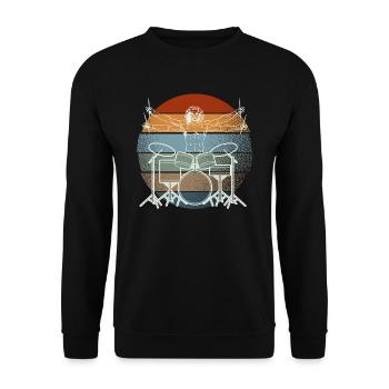 Vitruvian Drummer Drummer Legend - Unisex Sweatshirt - black - Front - Alina (178cm) & Michal (187cm)