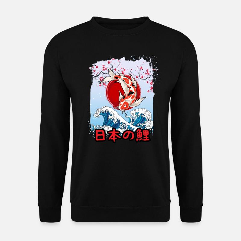 Pêcheur japonais de carpe koï - Sweat-shirt Unisexe - noir