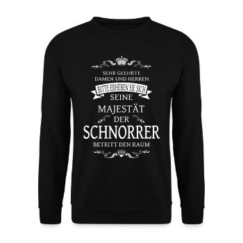 Seine Majestät der Schnorrer Shirt - Unisex Pullover - Schwarz - Vorne - Alina (178cm) & Michal (187cm)