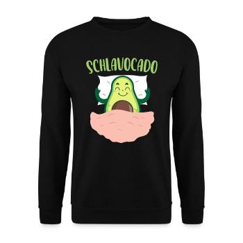 Schlavocado Avocado Official Sleep Shirt - Unisex Sweatshirt - black - Front - Alina (178cm) & Michal (187cm)