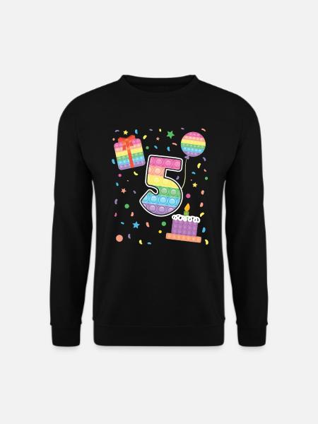 Pop It 5. Geburtstag Mädchen Jungen Fidget - Unisex Pullover - Schwarz
