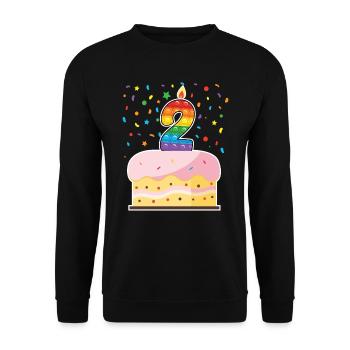 Pop It 2. Geburtstag Kuchen Mädchen Jungen Fidget - Unisex Pullover - Schwarz - Vorne - Alina (178cm) & Michal (187cm)