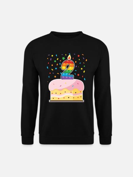 Pop It 2nd Birthday Cake Girls Boys Fidget - Unisex Sweatshirt - black
