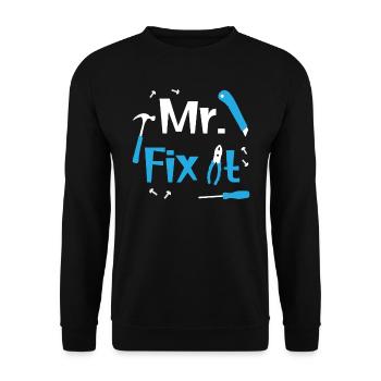 M. Fix It Carpenter Handyman Plombier Papa Day - Sweat-shirt Unisexe - noir - Devant - Alina (178cm) & Michal (187cm)
